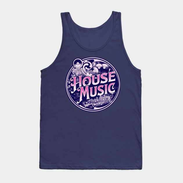 HOUSE MUSIC  - Circa Old School (pink) Tank Top by DISCOTHREADZ 